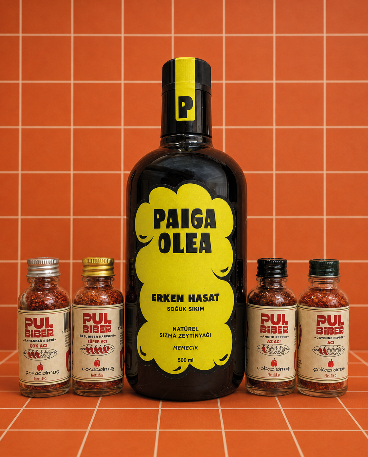 çokacıolmuş × Paiga Olea – Pul Biber & Zeytinyağı Seti