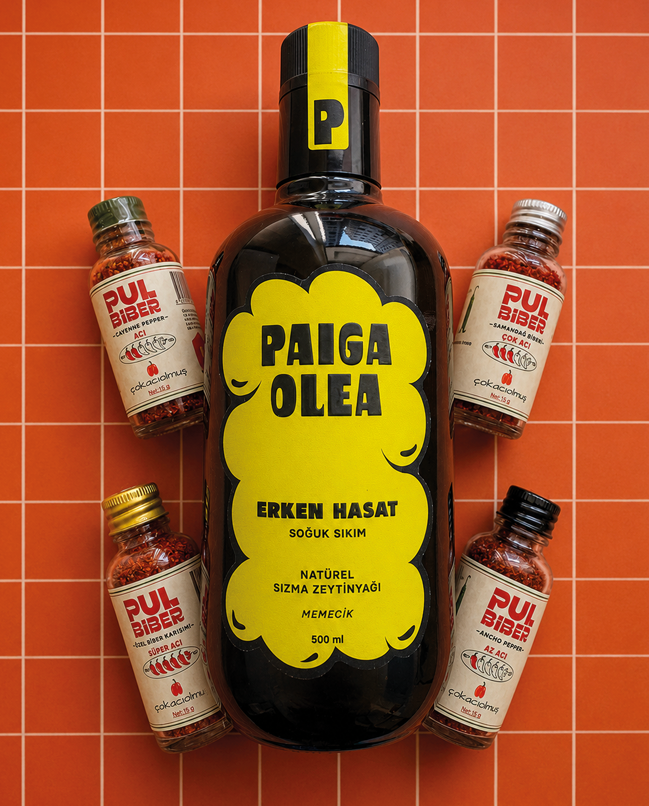 çokacıolmuş × Paiga Olea – Pul Biber & Zeytinyağı Seti